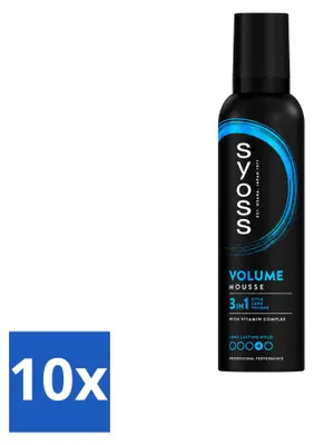 Zdjęcie produktu dla 10 sztuk pianki do włosów Syoss Volume - 250 ml - Opakowanie ekonomiczne