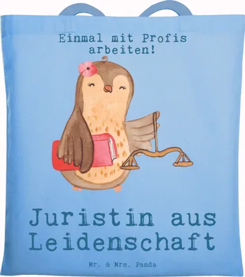 Produktbild von Mr. & Mrs. Panda Tote Bag Juristin Leidenschaft - Sky Blue - Geschenk, Tasche, Anwaltskanzlei, Uni, Master Of Laws, Anwältin, Beutel, Shopping, Freizeittasche, Spruch