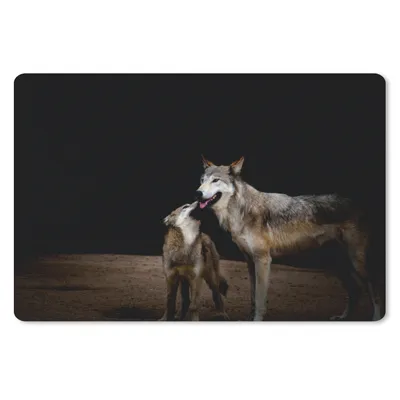 Produktbild von MuchoWow® Mauspad Mousepad Mutterwölfin mit Welpe 27x18 cm - Mousepads - Maus Mat - Pad - Mausunterlage - Büroartikel - Desk Matten