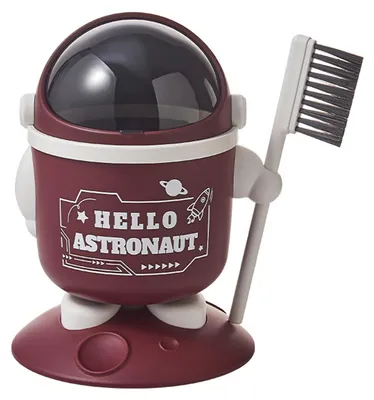 Produktbild von Astronauten-Tischmülleimer, Mini-Schreibtischmülleimer mit Deckel, niedlicher Astronauten-Abfalleimer mit Bürste für Homeoffice, Schlafzimmer, Schreibtisch, Schminktisch