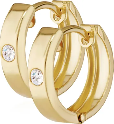 Produktbild von Paar 333 Gelbgold Klappcreolen Ohrringen 12,5 X 3,1mm Zirkonia Quadratisch 4745