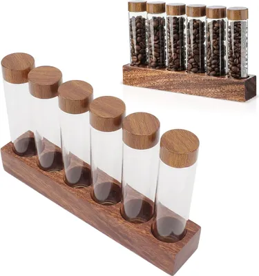 Produktbild von Kaffeebohnen Aufbewahrungsbehälter Holzständer