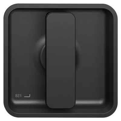 Produktbild von Eckiger Muschelgriff für Schiebetüren, Alu schwarz matt, Silber
