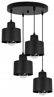 Produktbild von Moderne LED Pendelleuchte Schwarz mit Lampenschirm – Hängelampe Deckenlampe