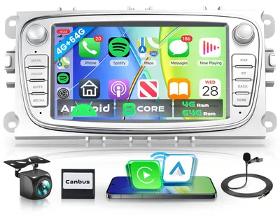 Immagine prodotto di Autoradio da 7 pollici, 8 core, 4G, con 64G di memoria, compatibile con Ford Focus II (mk2) e Ford Mondeo