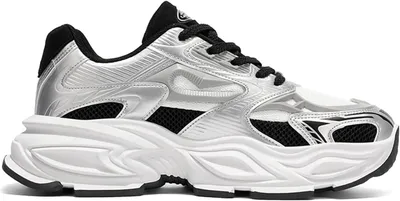 Produktbild von VOLKSSCHUHE Damen & Herren Sneaker Silber-Schwarz-Weiß Gr. 41 – Bequeme Sportschuhe für Freizeit & Alltag