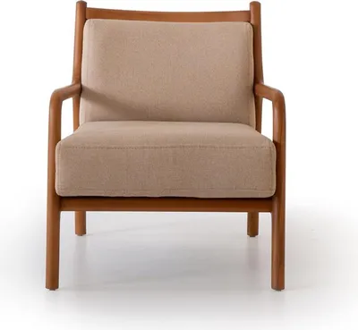 Produktbild von Modern Beige Sessel Wohnzimmer Möbel Luxus Design Polsterung Kunstleder