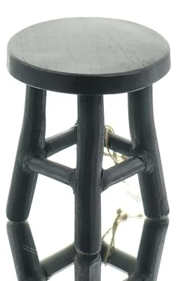Produktbild von VAN DER LEEDEN Schemel Schwarz Ø 15 cm - Teakholz massiv