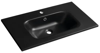 Produktbild von SIDRA Gussmarmor-Waschtisch 81x46cm, schwarz matt
