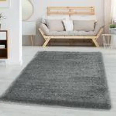 Produktbild von Weicher Hochflor-Teppich mit dichter Struktur - gemütliches Wohnaccessoire für moderne Räume, Größe: 160 x 230 cm, Farbe: Hellgrau