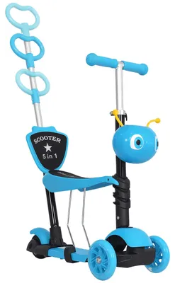 Produktbild von HOMCOM 5-in-1 Kinderroller Scooter Tretroller höhenverstellbar Alu Blau
