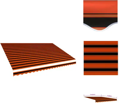 Produktbild von vidaXL Markisenbespannung Canvas Orange & Braun 500x300 cm -  Markisen