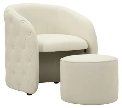 Immagine prodotto di Poltrona con pouf Zagabria in bianco