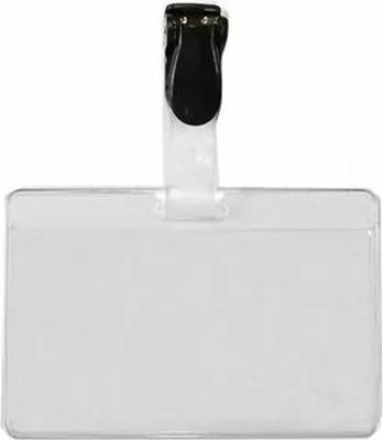 Produktbild von 25x Kartenhalter Ausweishülle Namensschild 75x95/60x88mm mit Clip + Einleger