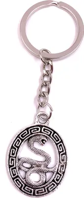 Image de Onwomania Porte-clés Serpent dans le cercle Argent Métal Pendentif Charm
