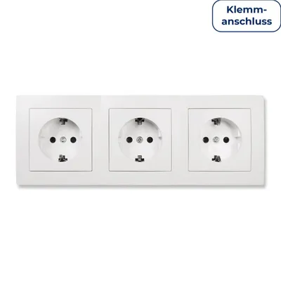 Produktbild von 4-teiliges Steckdosen-Set FLAIR "Beginner 3S Profi", Klemmanschluss, weiß, matt