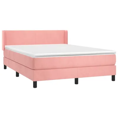 Produktbild von vidaXL Boxspringbett mit Matratze Rosa 140x200 cm Samt