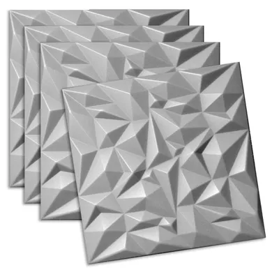 Zdjęcie produktu dla Verdico | Panele ścienne z polistyrenu 3D - Amethyst Grey - 50x50 Cm - Panele sufitowe - 1 sztuka - 0,25 m2