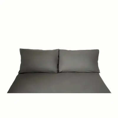 Immagine prodotto di Set di biancheria da letto monocolore per letti singoli e matrimoniali, 100% cotone antracite 200x200 cm