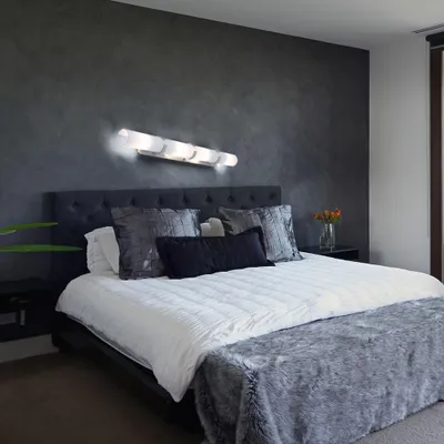 Produktbild von Wandleuchte, Metall, Chrom, 4 Flammig, Glas, E14, L 85 cm