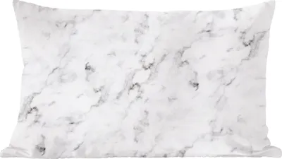 Produktbild von MuchoWow® Zierkissen Sofakissen Wohnzimmer Dekokissen 50x30 cm Marmor - Luxus - Weiß - Grau - Marmoroptik - Wohnzimmerdekoration - Polster mit Photo