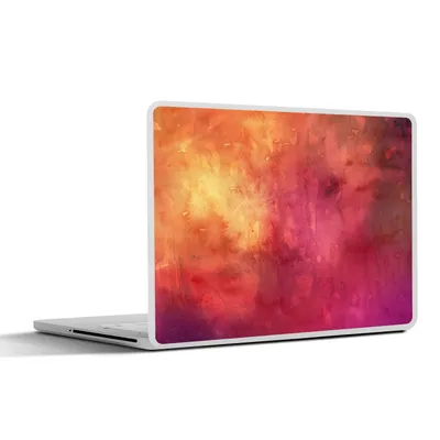 Produktbild von MuchoWow® Laptop Aufkleber Sticker Cover Aquarell - Rot - Orange - Farbton 30x22 cm - Laptop-Sticker