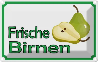 Produktbild von vianmo Blechschild 20x30 cm frische Birnen Hofladen Marktstand Laden Obst Gemüse