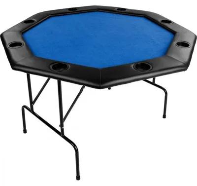Obrázek produktu pro Pokerový skládací stůl modrý, 120 x 120 x 76 cm