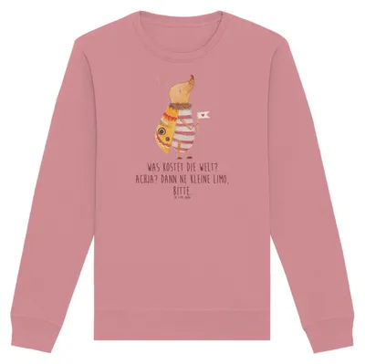 Produktbild von Mr. & Mrs. Panda Baumwoll Pullover Nachtfalter Fähnchen Größe M - Canyon Pink - Geschenk, Spruch Witzig, Süß, Lustig, Niedlich, Sweatshirt, Käfer, Lustige Sprüche, Pulli