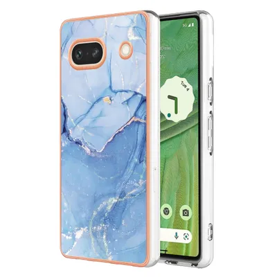 Immagine prodotto di Custodia per Google Pixel 7A, custodia in silicone TPU a fantasia, paraurti antiurto blu