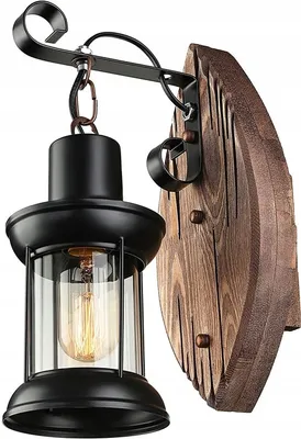 Image de MURALE EN BOIS LAMPAIR SHINKIT Fonte LOFT GOSPOD Vintage E27 BEAUTIFUL