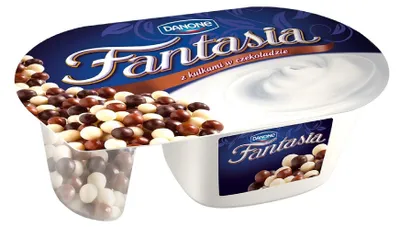Zdjęcie produktu dla Danone Fantasia Jogurt kremowy z kulkami w czekoladzie 100 g