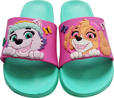Produktbild von Paw Patrol Badelatschen für Mädchen - Skye und Everest Kinder Badeschlappen Schlappen Badesandalen rutschfest Türkis/Pink 29-30