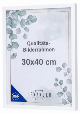 Produktbild von Bilderrahmen 30x40 Weiß MDF Holz Fotorahmen Posterrahmen Poster Kunstdrucke