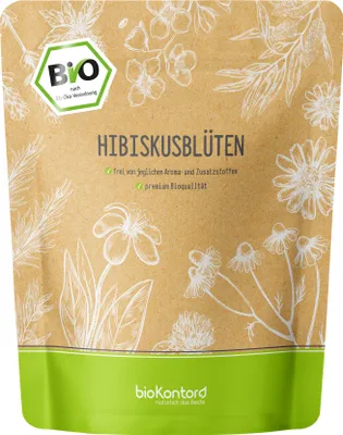 Produktbild von Hibiskusblüten ganz und getrocknet 250 g I 100% natürlich von bioKontor aus biologischem Anbau