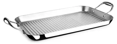 Image de Grill Triply Natural Ibili, acier inoxydable, 38 x 25 x 3 cm, argenté