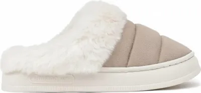 Produktbild von Damen Isoliert Hausschuhe Gefüttert Slippers Slip On Schlappen Ambra Beige Gr.38/39