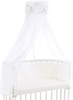 Produktbild von babybay Himmel Organic Baumwolle mit Schleife passend für alle Modelle, weiß Glitzersterne diamantblau