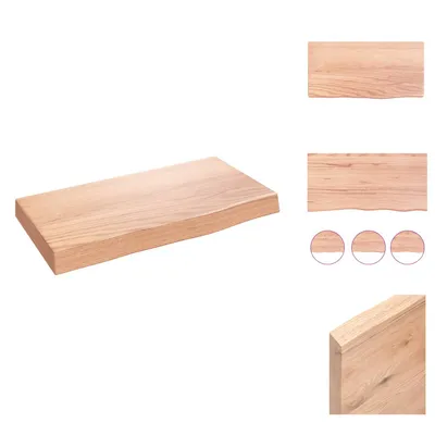 Immagine prodotto di vidaXL Mensola a muro marrone chiaro 40x20x4 cm in legno massiccio trattato con rovere - Mensole a muro