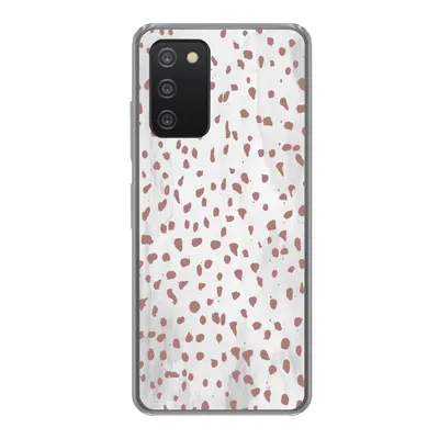 Produktbild von MuchoWow® Handyhülle Schutzhülle Hülle für Samsung galaxy a73 Polka dots - Braun - Weiß Silikon Softcase Handy Hülle - Handyhülle