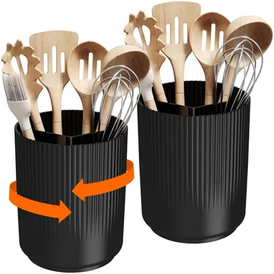 Immagine prodotto di Organizzatore per utensili da cucina con base girevole e 3 scomparti