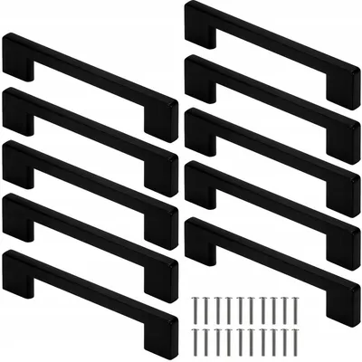 Immagine prodotto di Ruhhy 22280 Maniglie per mobili 96 mm, 10 pezzi nero