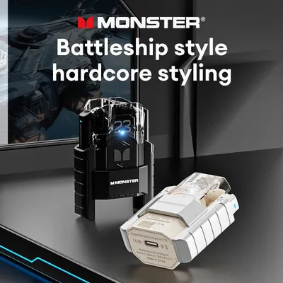 Produktbild von Monster XKT23 Bluetooth TWS In Ear Sport Gaming Kopfhörer Battleship Edition Schwarz Kabellos mit Ladecase