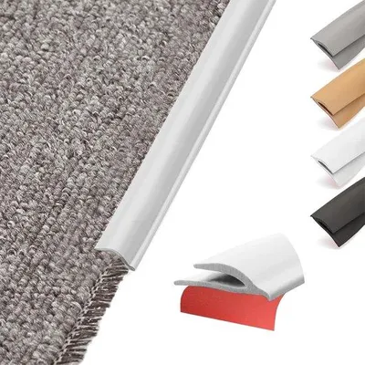Produktbild von Weißes PVC-Übergangsprofil Selbstklebend Teppichrand 1M