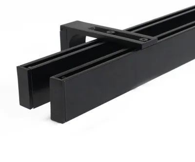 Produktbild von 2-lauf Gardinenschiene Innenlauf Loft Schwarz – 110cm