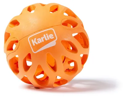 Immagine prodotto di Giocattolo per cani Karlie: palla a griglia Koko in gomma arancione, 8 cm