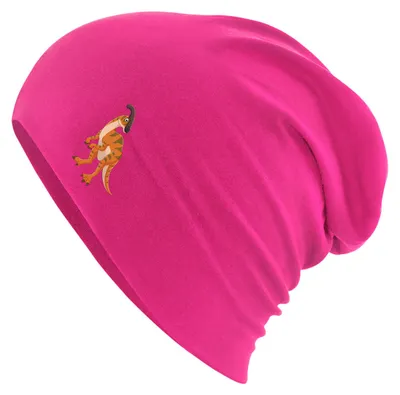 Produktbild von Huuraa Beanie Parasaurolophus Dinosaurier Fuchsia One Size Baumwolle und Elasthan Mütze Geschenkidee