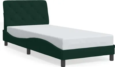 Productafbeelding van vidaXL Bedframe zonder matras, donkergroen, 80x200 cm, fluweel