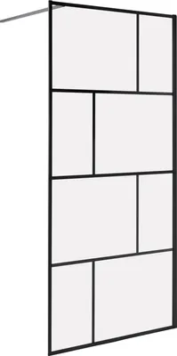 Produktbild von BELIANI Duschwand Schwarz Sicherheitsglas u. Aluminium 195 cm Hoch 90 cm Breit mit Wandprofil ohne Tür Modern Klarglas Walk-In Dusche für Badezimmer