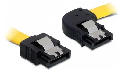 Immagine prodotto di Delock SATA 6 Gb/s Kabel gerade auf rechts gewinkelt 30 cm gelb